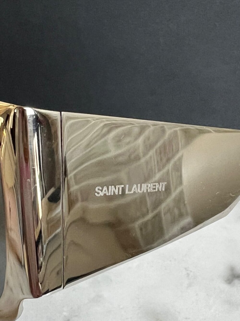 SAINT LAURENT SL 635 flat-top silver metal sunglasses - Picture 4 of 13